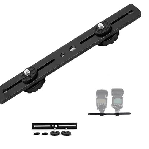 【互換品】 Mirhua カメラプレート ホットシュー 20CM デュアルフラッシュブラケット三脚マウント カメラスタンド20CM | 