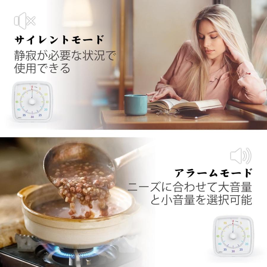 タイマー Yunbaoit 勉強-60分ビジュアルタイマー（子供用、大人