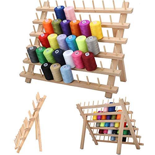 morytrade 糸巻ラック ミシン糸 刺繍糸 糸立て 台 木製 ラック 収納 スタンド 60本 |  | 02