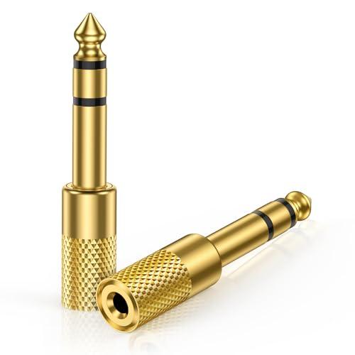 Viviber 3.5mm 6.35mm 変換 イヤホンジャック ステレオミニ標準プラグ 持ち便利 イヤホンプラグ 変換 2個セット 高耐久 3 | 