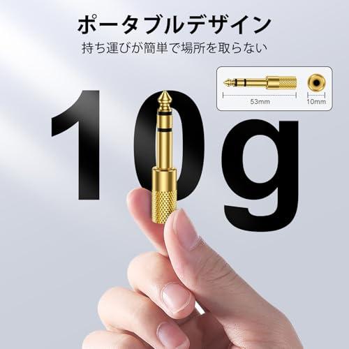 Viviber 3.5mm 6.35mm 変換 イヤホンジャック ステレオミニ標準プラグ 持ち便利 イヤホンプラグ 変換 2個セット 高耐久 3 |  | 04