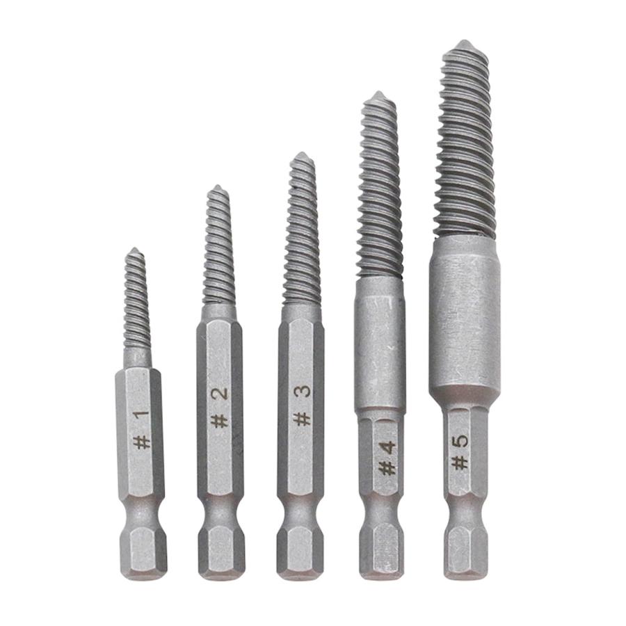5本 ネジ山補修キット エキストラクター ネジザウルス 逆タップ 六角軸ネジ取りビット なめたネジはずしビット ネジ山 潰れた | 