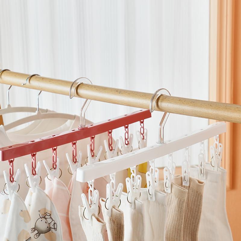 LuckyCode 洗濯物ハンガー ピンチハンガー 2本セット 一字型ハンガー 物干し ハンガー 洗濯 乾燥ハンガー 洗濯バサミラック 室内外両 |  | 06
