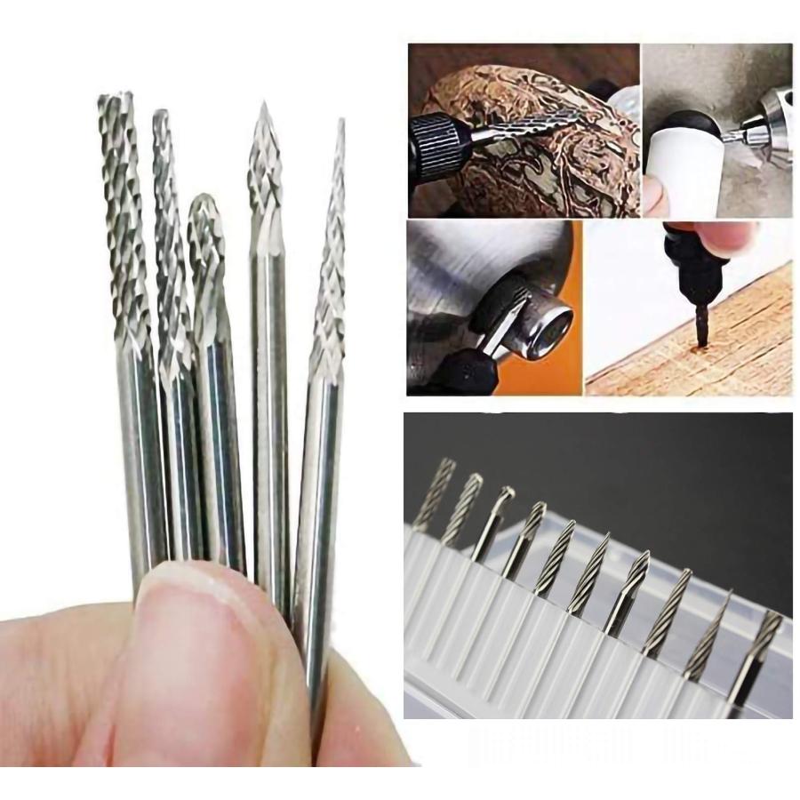 GOOMAND 20本セット 超硬刃 リュータービット 3mm軸 刃幅3mm タングステンバー ロータリー工具 |  | 03