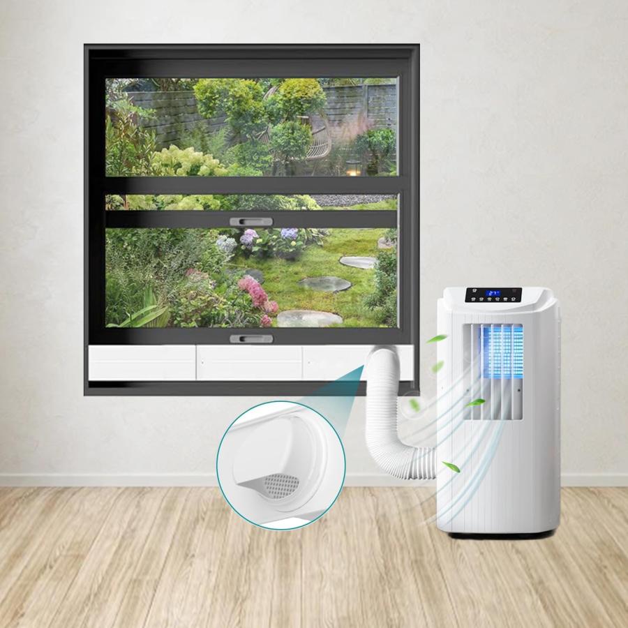 窓用ダクトパネル テラス窓用パネル 6枚セット アップグレード 窓枠高さ43から233cmまで使用可 二重径対応 雨よけデザイン 密封性向上 ポ |  | 05