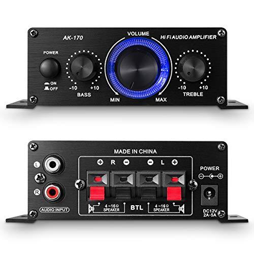 AK-170 ステレオ オートバイ デジタルパワーアンプ 小型 ステレオパワーアンプ 電源アダプター非付属 | 