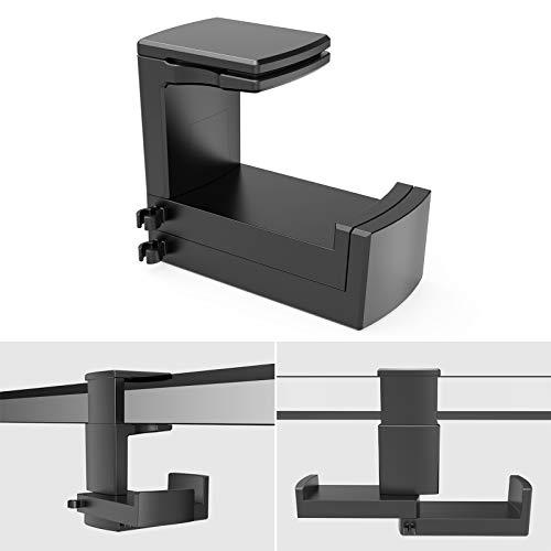 川の信芸 ヘッドホンスタンド 2台を同時に掛ける 360度回転式 ダブルフック ヘッドホンハンガー 省スペース 耐荷重2キロ 滑り止め ケーブル | 