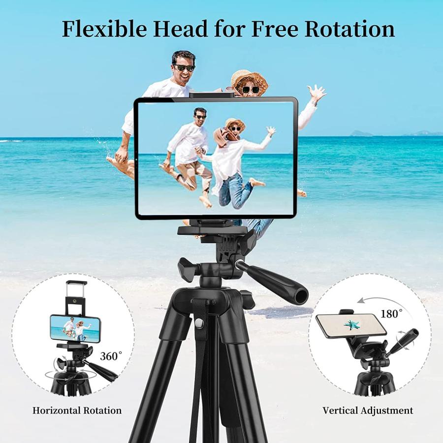 160cm 三脚 スマホ 三脚 カメラ 三脚 リモコン 収納袋 付き 5段階伸縮 3WAY雲台 さんきゃく スタンド ビデオカメラ 一眼レフ ス |  | 07