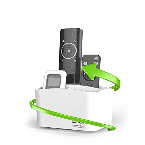 LOUKIN リモコンラック 多機能 卓上収納ボックス リモコンホルダー 5格仕切り 卓上収納ケース 小物入れ 360度回転リモコン ガジェット | 