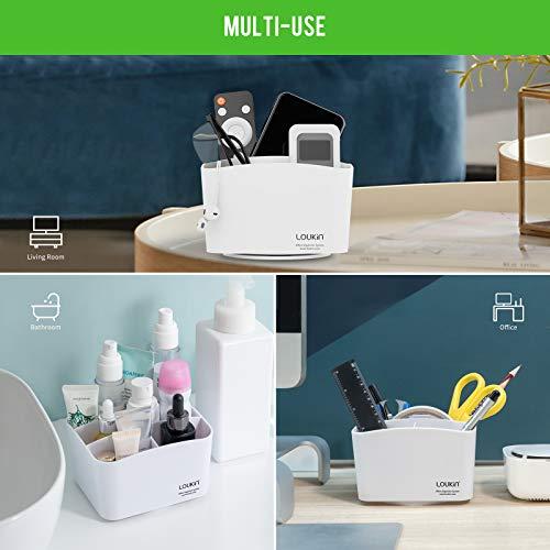 LOUKIN リモコンラック 多機能 卓上収納ボックス リモコンホルダー 5格仕切り 卓上収納ケース 小物入れ 360度回転リモコン ガジェット |  | 01