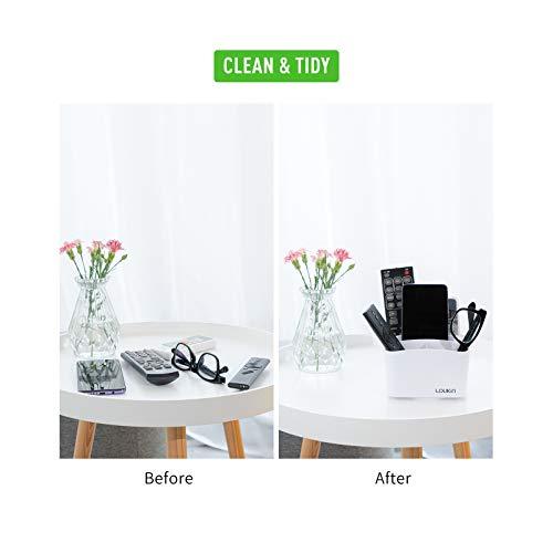 LOUKIN リモコンラック 多機能 卓上収納ボックス リモコンホルダー 5格仕切り 卓上収納ケース 小物入れ 360度回転リモコン ガジェット |  | 02