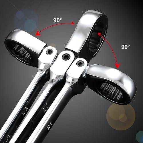 Korekaou フレックスラチェットレンチ 8/9/10/11/12/13/14/15/16/17/18/19mm 両用ヘッド 180°角度調 |  | 02