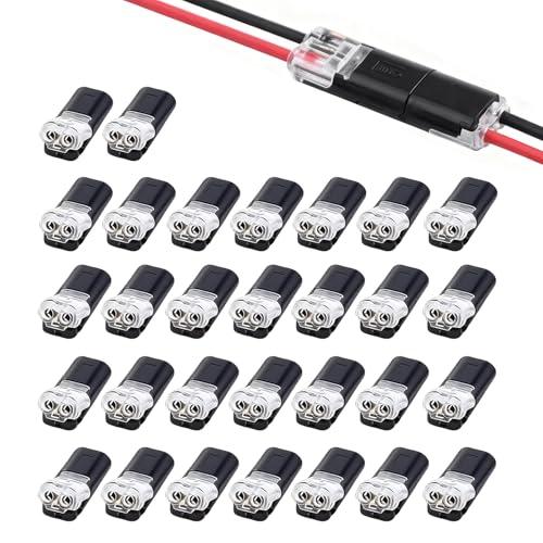 YINKE 配線コネクター 30個セット 接続端子 2針低圧汎用コネクタ 18-22AWG対応 差し込み型電線コネクタ 簡単配線 簡単に速く配線 | 