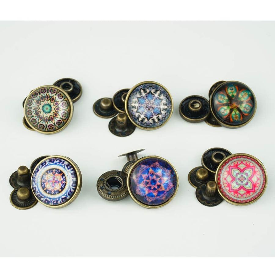 バネホック 飾りボタン 16mm 633型 レザークラフト ハンドメイド Aセット・12個 |  | 02