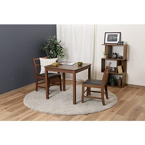 不二貿易 ダイニングテーブル 2人用 幅75×奥行75×高さ71cm ブラウン 食卓 テーブル 木目調 脚部のみ天然木 組み立て モルト 9881 |  | 04