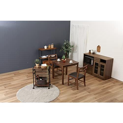 不二貿易 ダイニングテーブル 2人用 幅75×奥行75×高さ71cm ブラウン 食卓 テーブル 木目調 脚部のみ天然木 組み立て モルト 9881 |  | 08