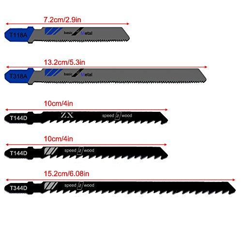 CESFONJER コジグソーブレード、木工用ジグソーブレード、鉄工用 ジグソーブレード（5本組）・木工円切り・合板・新建材・金属板 |  | 01