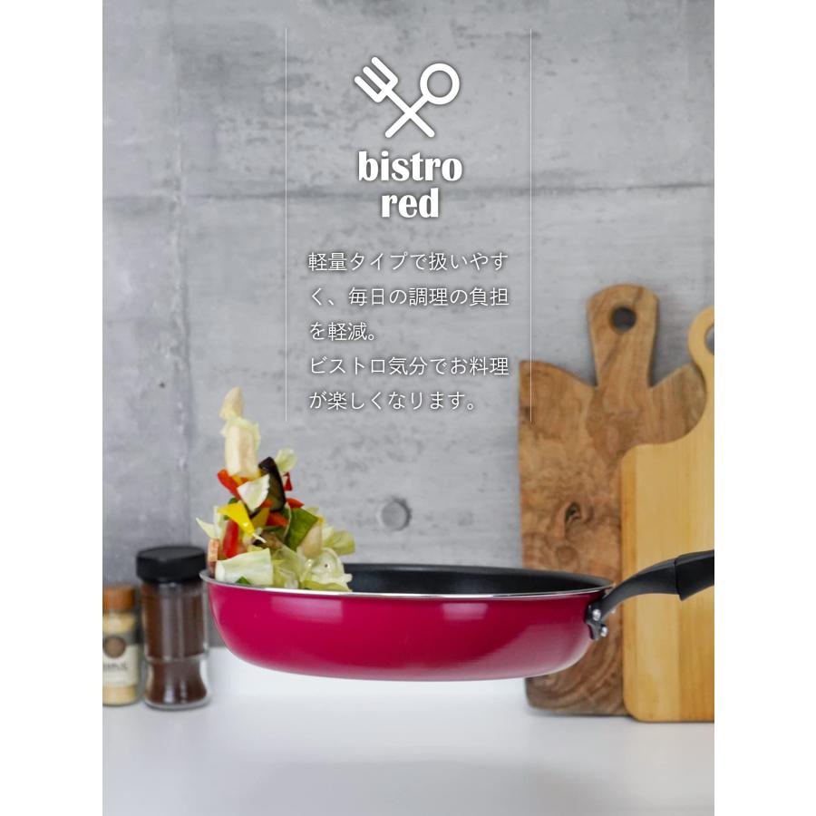 和平フレイズ 軽量 フライパン 28cm ガス火専用 PFOAフリー ふっ素樹脂加工 黒 ビストロレッド RB-2218 |  | 01
