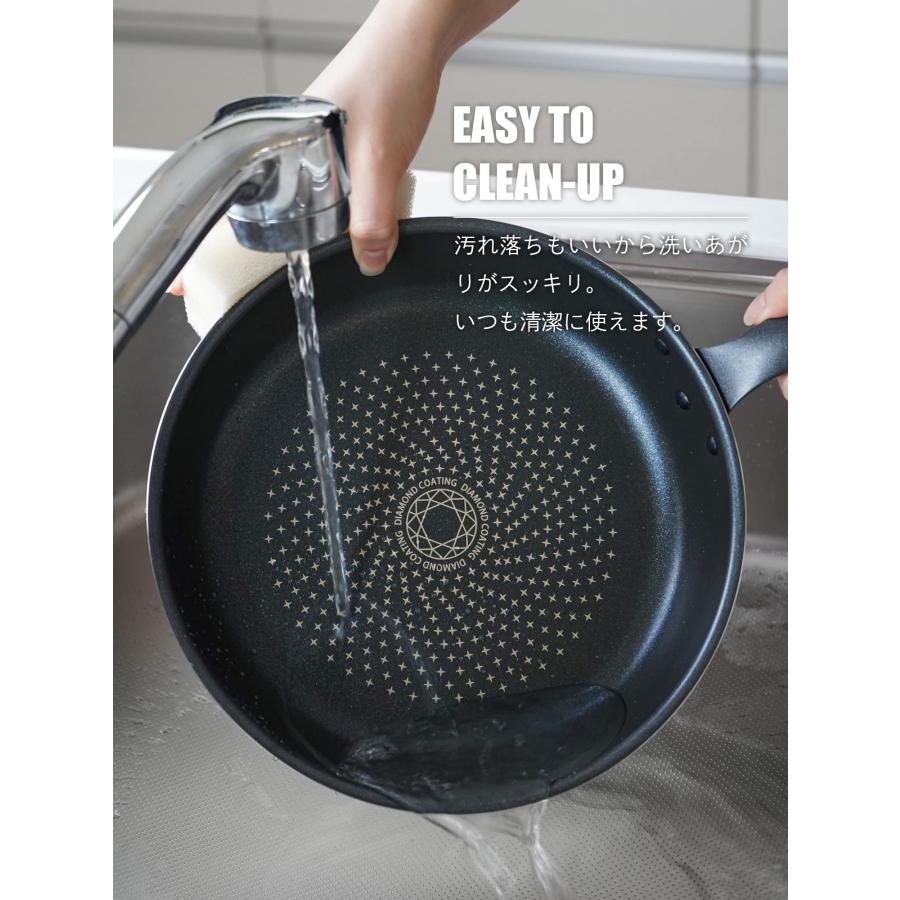 和平フレイズ 軽量 フライパン 28cm ガス火専用 PFOAフリー ふっ素樹脂加工 黒 ビストロレッド RB-2218 |  | 04