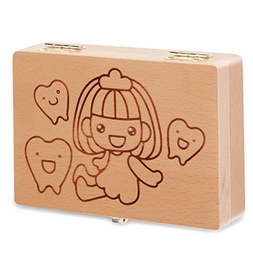 HIKOTO 乳歯 ケース 乳歯ケース 乳歯入れケース 高級?材天然木使用 へその緒 ケース （歯の屋）（?女の子） | 