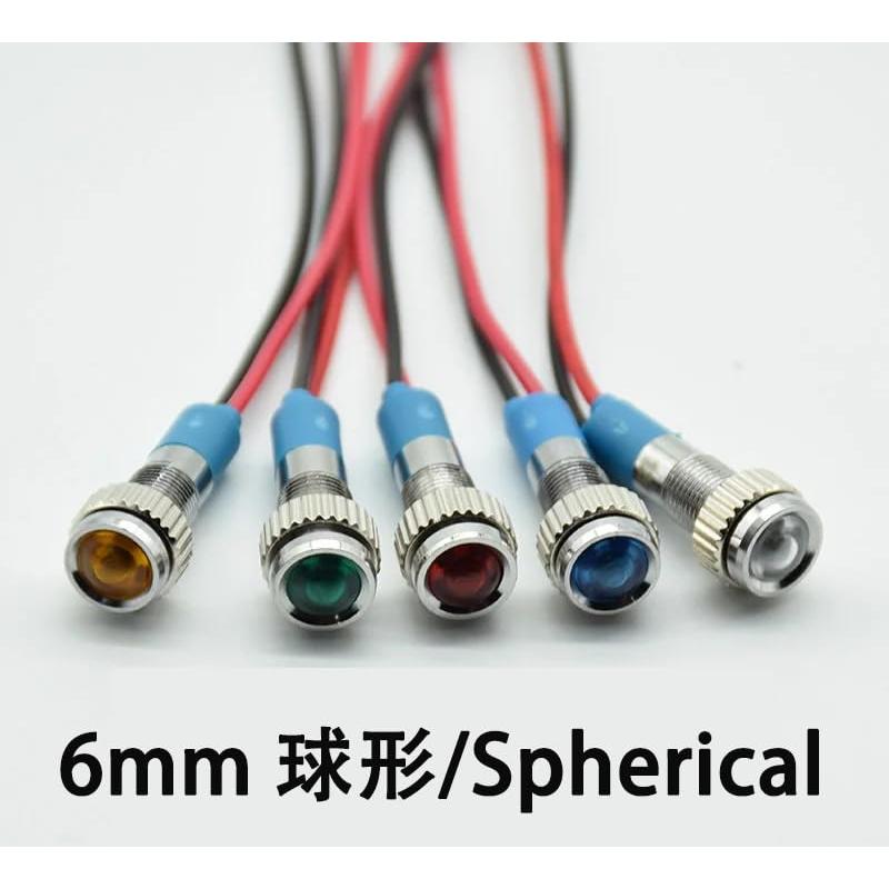 防水LEDインジケーターバルブ5個セット | 5色のユニバーサルカラー |6mm DC12-24V | 車やボートに最適 | LEDライト 小型 |  | 04