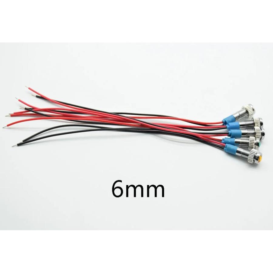 防水LEDインジケーターバルブ5個セット | 5色のユニバーサルカラー |6mm DC12-24V | 車やボートに最適 | LEDライト 小型 |  | 05
