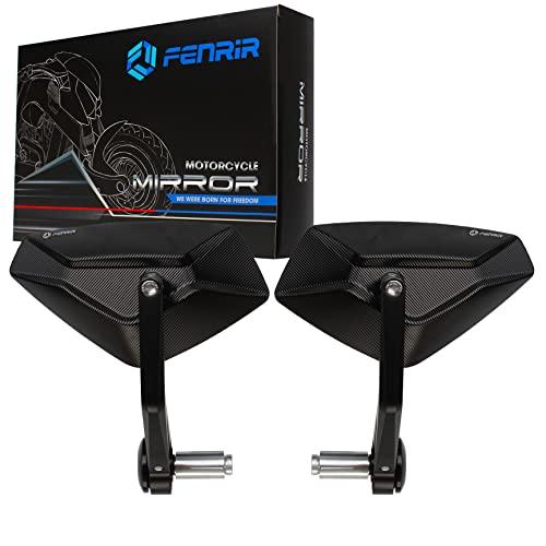 FENRIR バイクミラー／グリップエンドミラー／CNCアルミ製 Amazon | FENRIR ブラック オートバイ バイク バーエンドミラー