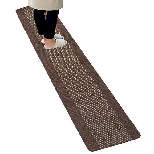 オカOKA 優踏生 洗いやすいキッチンマット ブラウン 約45cm×252cm 洗える システムキッチン 日本製 252 45 滑り止め | 