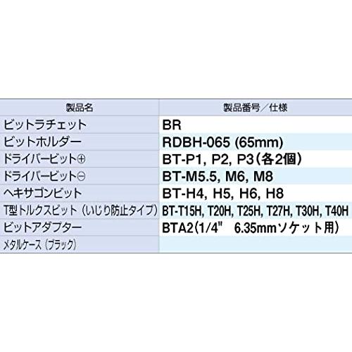 トネTONE ビットラチェットセット BRS20MBK ビット差込&6.35mm1/4 ブラック 内容22点 |  | 02