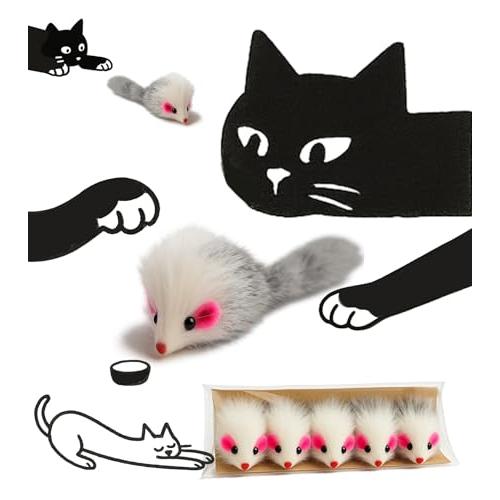 HOLYCAT 猫 おもちゃ ネズミ 猫のおもちゃ ねずみ シャカシャカ 天然 無着色 天然ラビットファー ウサギ毛 滅菌済み ふわふわ柔らか | 
