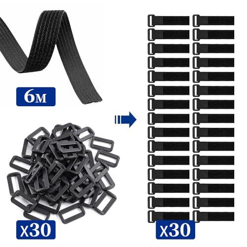 LWMINGALG マジック結束バンド 長さ6ｍ*幅2.5cm 30個バックル付き 面ファスナー固定ベルト 耐熱 自由にカット 繰り返し 荷物梱 |  | 05
