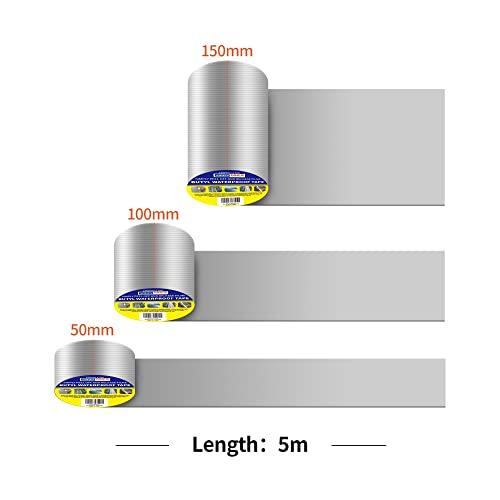 ADHES ブチルテープ 防水シーラントテープ 雨漏り補修テープ 防水アルミテープ 屋根補修、配管の水漏れに使え 50mm x 5m |  | 01