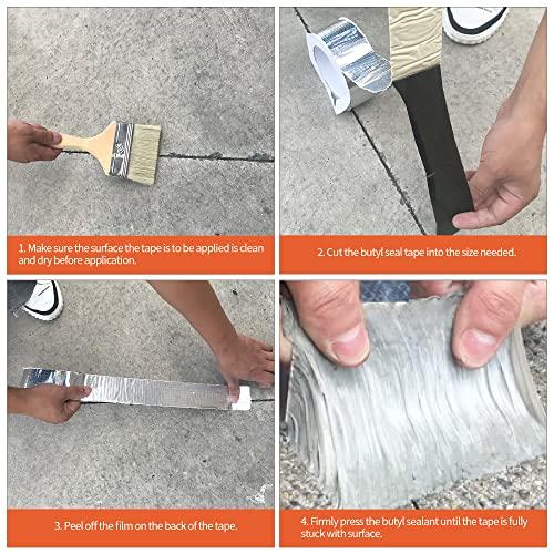 ADHES ブチルテープ 防水シーラントテープ 雨漏り補修テープ 防水アルミテープ 屋根補修、配管の水漏れに使え 50mm x 5m |  | 05