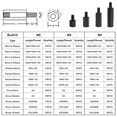 M2 ナイロンネジナット 320個セット 六角スペーサー ネジセット スタンドオフ M2六角柱 六角ネジ 六角 ボルト ナット キット 基板固定 |  | 02