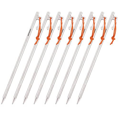 Soomloomテント タープ用ペグ/ステーク 64チタン合金製 固定ロープ付き7.5mm25cm8本入り 高強度 耐食 超軽量 アウトドア/キャ | 