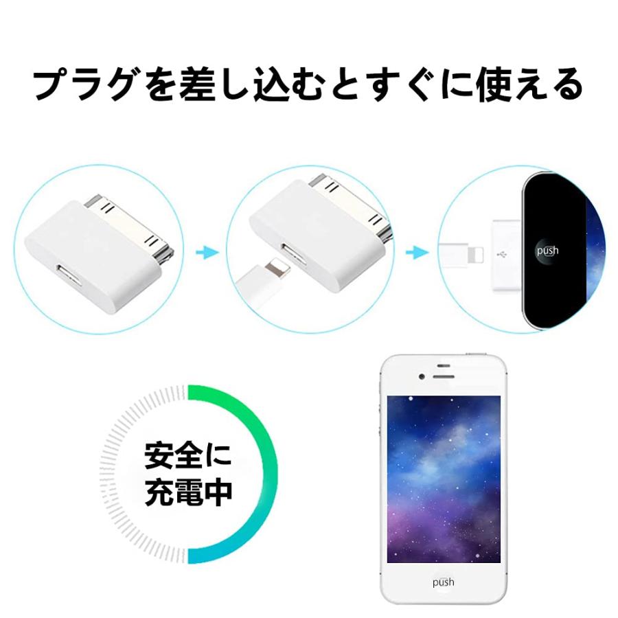 IOSからphone4/4SのDOCKへ変換コネクタ データ伝送 8ピンメス から iDock 30ピン オスへ変換アダプター 2個セット |  | 02