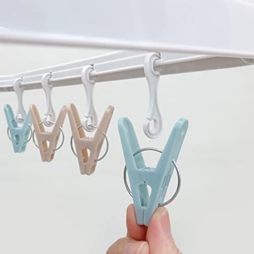 東和産業 洗濯 ハンガー 物干し ラテリア 小物干しハンガー 24ピンチ ホワイト ラテカラー くすみカラー 可愛い 洗濯バサミを交換できる 外 |  | 03