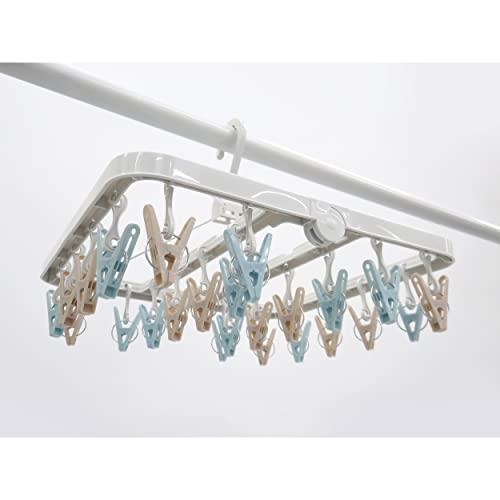 東和産業 洗濯 ハンガー 物干し ラテリア 小物干しハンガー 24ピンチ ホワイト ラテカラー くすみカラー 可愛い 洗濯バサミを交換できる 外 |  | 06