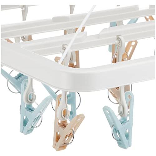 東和産業 洗濯 ハンガー 物干し ラテリア 小物干しハンガー 24ピンチ ホワイト ラテカラー くすみカラー 可愛い 洗濯バサミを交換できる 外 |  | 07