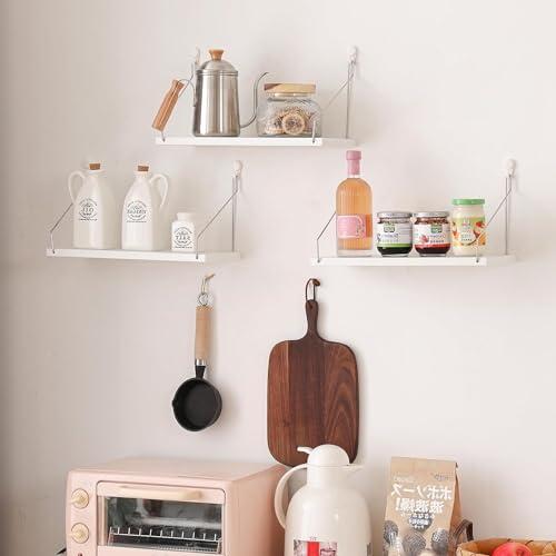 JUTOSU ウォールシェルフ オープンシェルフ 壁がけ棚 飾り棚 吊り棚 壁につける棚 壁面収納 壁を傷つけない 玄関 収納 ナチュラル ホワ |  | 02