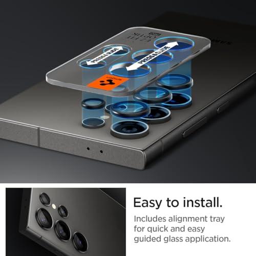 Spigen Galaxy S24 Ultra カメラ保護フィルム ブラック 2セット 貼り