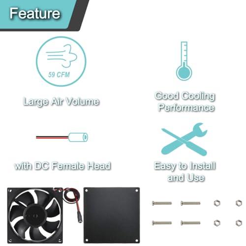 JYUDAUFU 2個 8025 80mm × 25mm DC 12V 4500RPM ブラシレス冷却ファン ダストフィルターネット、USB-D |  | 03