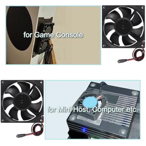 JYUDAUFU 2個 8025 80mm × 25mm DC 12V 4500RPM ブラシレス冷却ファン ダストフィルターネット、USB-D |  | 05