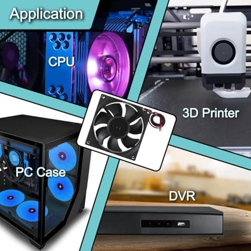 JYUDAUFU 2個 8025 80mm × 25mm DC 12V 4500RPM ブラシレス冷却ファン ダストフィルターネット、USB-D |  | 07