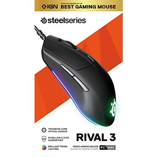 SteelSeries USB ゲーミングマウス 有線 軽量 低遅延 メカニカルスイッチ 3ゾーンRGBイルミネーション Rival 3 625 |  | 02