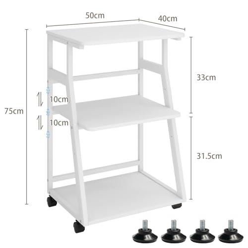 PUNCIA 3段 プリンター台 幅50cm 奥行40cm 高75cm ワゴン キャスター付き プリンターラック 収納棚 大型 コピー機 置き |  | 01