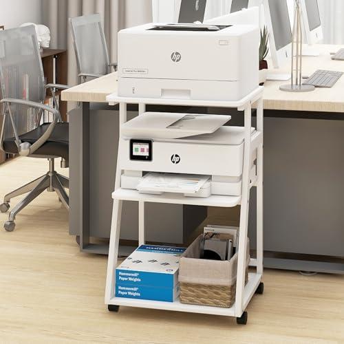 PUNCIA 3段 プリンター台 幅50cm 奥行40cm 高75cm ワゴン キャスター付き プリンターラック 収納棚 大型 コピー機 置き |  | 06