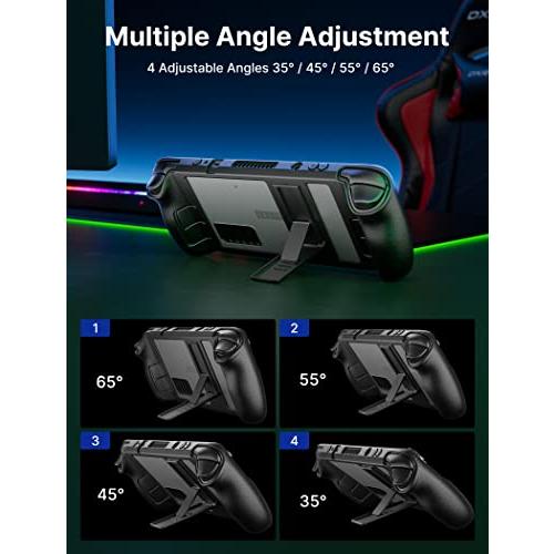 【互換品】 JSAUX キックスタンドケース Steam Deck/OLEDに対応 PC0105 アップグレード 角度調節スタンド スチームデッキ対応 |  | 03