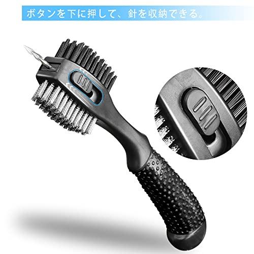 ゴルフクラブブラシ 清潔用 メンテナンスツール ワイヤ ナイロン 針収納可 三面 伸ばせるひも カラビナフック付き 滑り止めゴムのハンドル 携帯 |  | 01