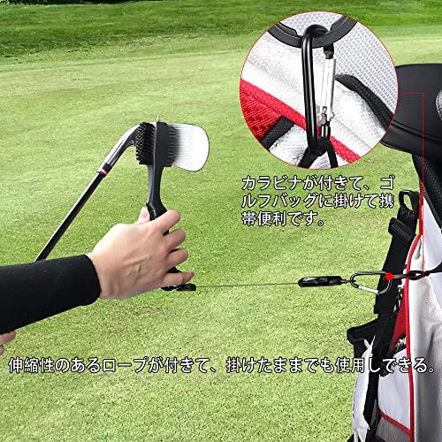 ゴルフクラブブラシ 清潔用 メンテナンスツール ワイヤ ナイロン 針収納可 三面 伸ばせるひも カラビナフック付き 滑り止めゴムのハンドル 携帯 |  | 04